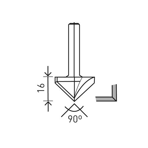 Gipskartonfräser HW S8 D32/90°