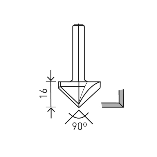 Gipskartonfräser HW S8 D32/90°